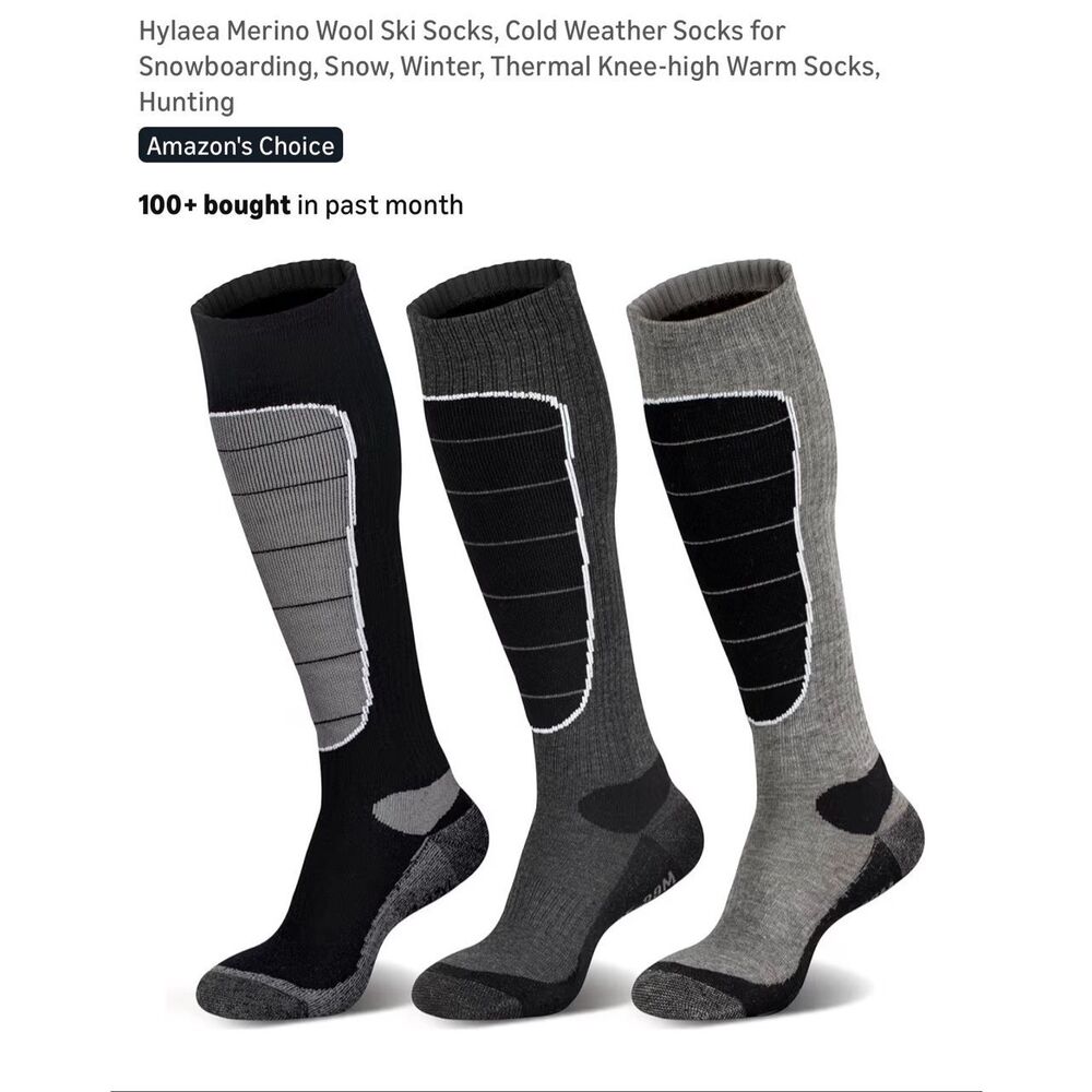 Hylaea NEW size XL 3 pairs of Merino wool socks  (men’s 10-13)